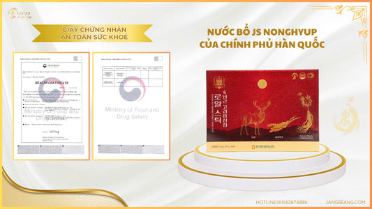 Nước Bổ đông trùng - nhân sâm - nhung hươu cao cấp của Chính Phủ Hàn Quốc - 100 gói